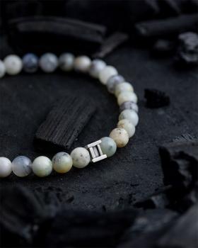 Preview: Armband mit 6 mm Opalstein - Snow 6mm